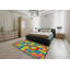 Tapis bleu/orange/vert à motif-679317241