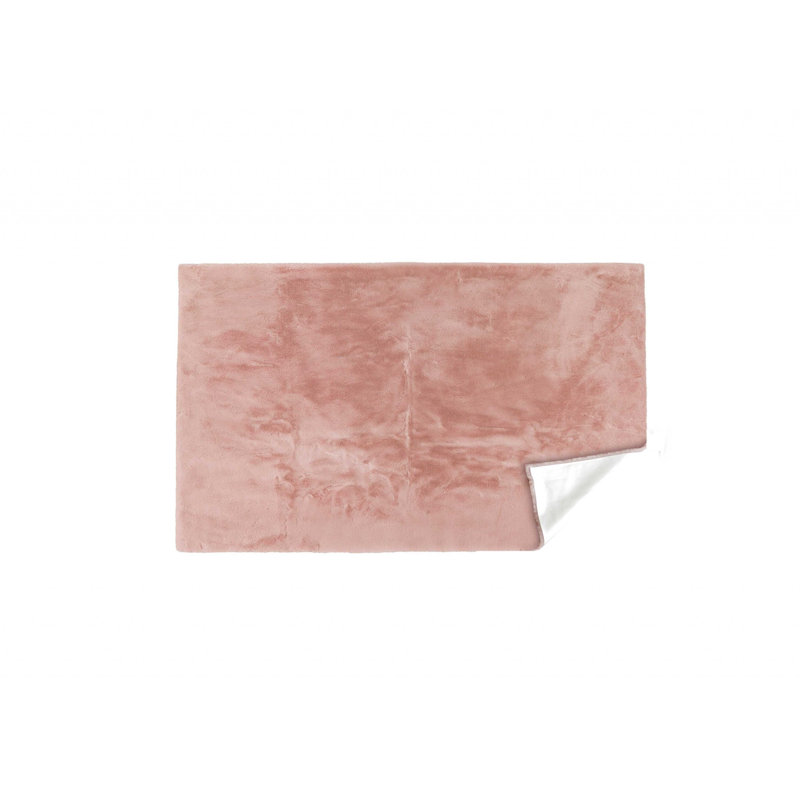 Tapis rose en peau de mouton Abarca, Rectangle 3 pi x 5 pi
