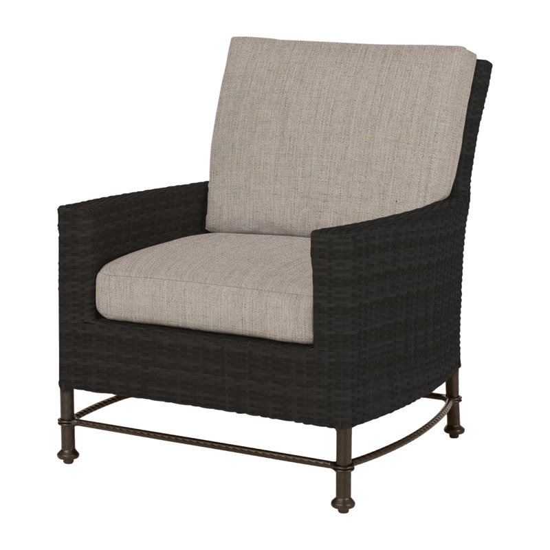 Alexee Woven Lounge Chair Frame with Cushions, Cast Ash Sunbrella® Plainweave, Ash II, Mink