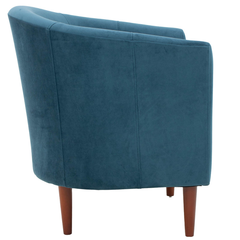 Kronos Upholstered Barrel Chair, Lagoona Polyester Blend, Walnut