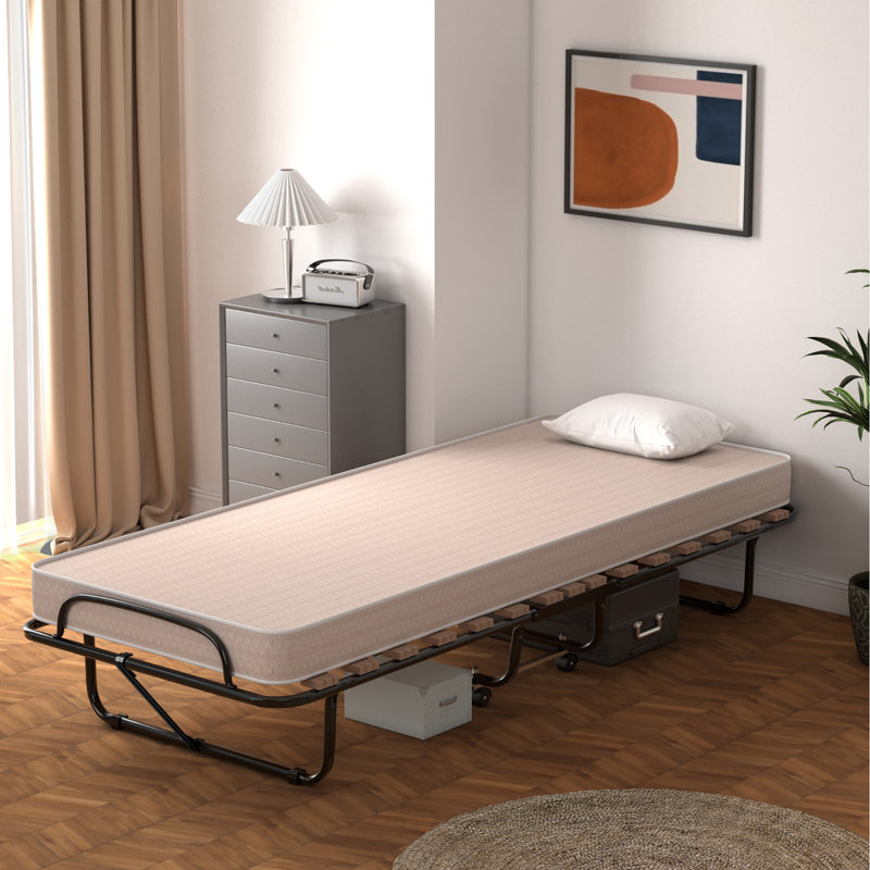 Hames Upholstered Memory Foam Bed, Beige