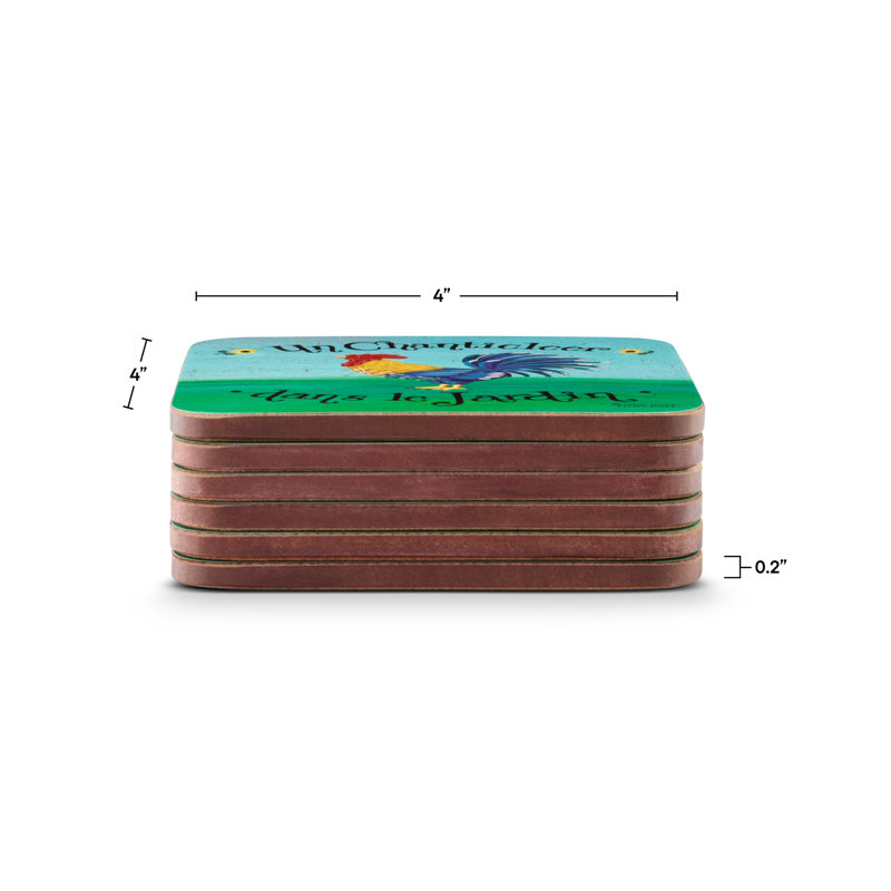 Pimpernel Dans Le Jardin Coasters S/6 4"X 4"