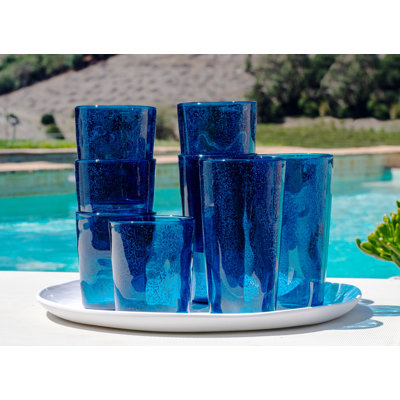 Jerika, bleu foncé, ensemble de 8 boissons