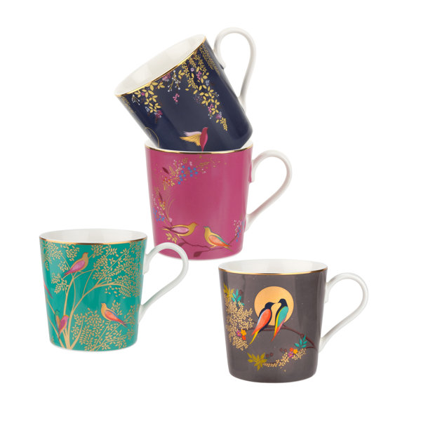 Sara Miller Chelsea Collection Set Of 2 Mugs, Dark Grey, Fine China, 340ml | UK - View #5