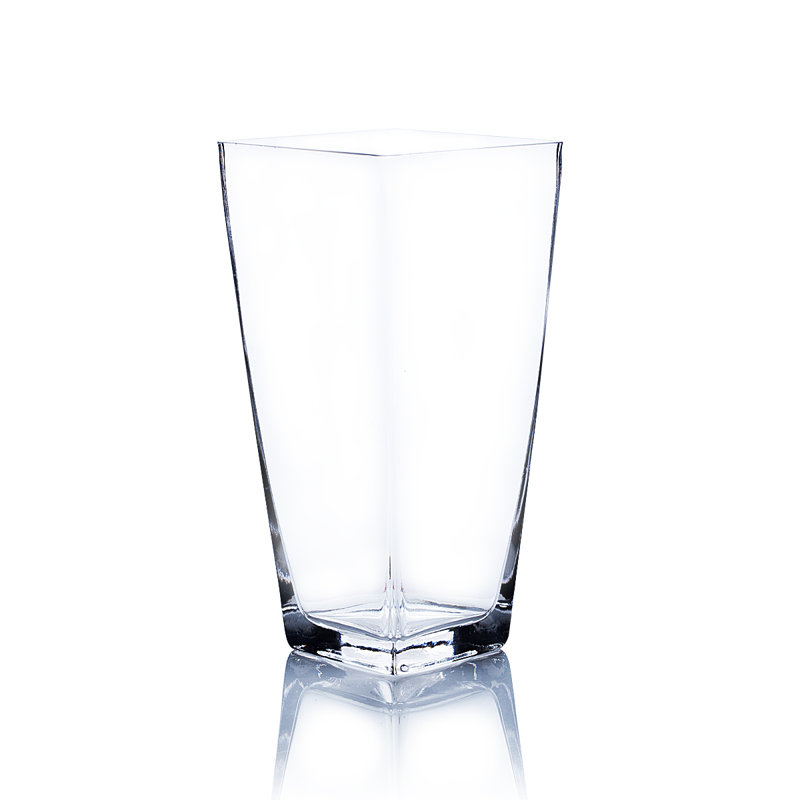 Handmade Glass Table Vase, 10" H x 5" W x 5" D