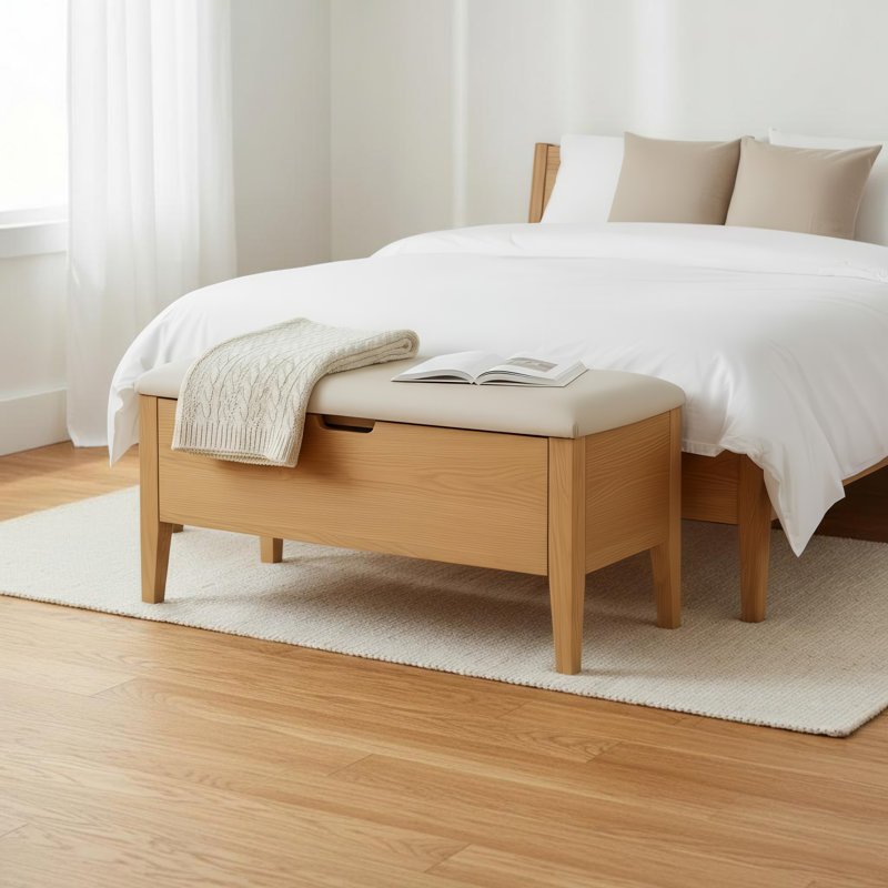 Oslo Bench with drawer, American oak wood