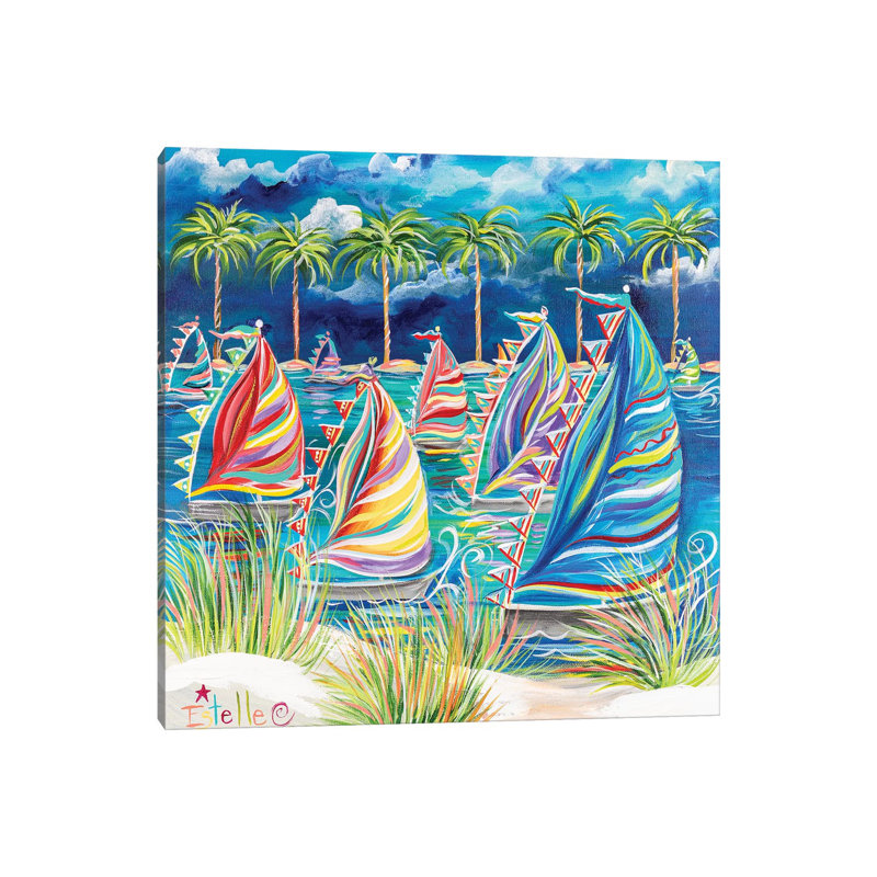 Come Sail Away by Estelle Grengs - Wrapped Canvas Painting, 93.98 cm H x 93.98 cm W x 1.91 cm D