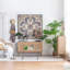 Meuble télé 47,2 x 15,2 x 30,7 po en bois brun avec trois portes