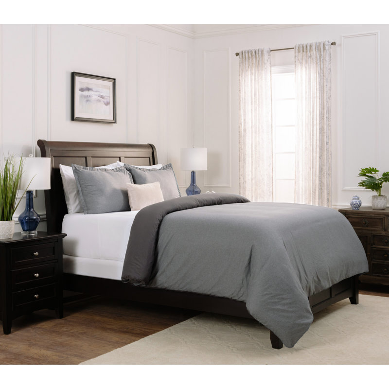 Ensemble de housse de couette réversible en microfibre Chanasya, Housse de couette grand et 2 taies d'oreiller stan