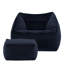 Natalia Velvet Armchair Bean Bag and Square Footstool-96215280