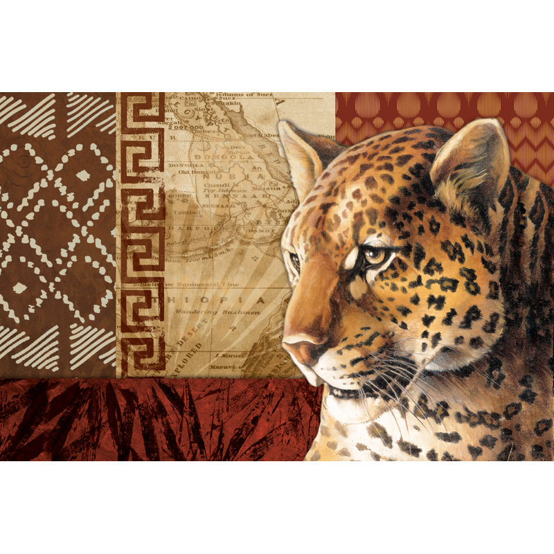 Ethnic Pattern Cheetah 1 Piece Wrapped Canvas Wall Art, 20cm H x 30cm W x 3.8cm D