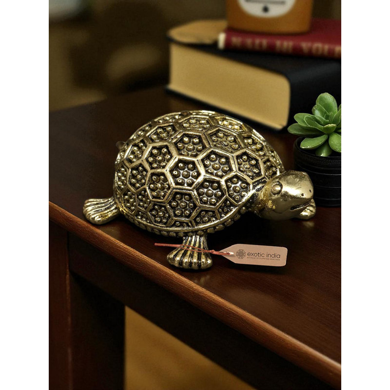 Petite statue de tortue en laiton 2 pouces Vastu