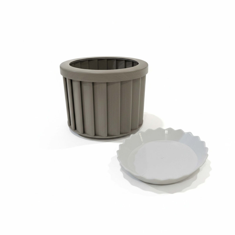 Pot rond Strata MD - brun, Gris brun, H 6,25 po x l 8,38 po x P 8,38 po