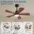 Black Ceiling Fans With Lights And Remote, 42 Inch Outdoor Ceiling Fan For Patios With Light 5 Blades Modern Ceiling Fan Noiseless Reversible DC Motor, Wood Fan For Farmhouse-758228091-758228093