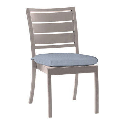 Charleston Aluminum Patio Dining Side Chair With Cushion