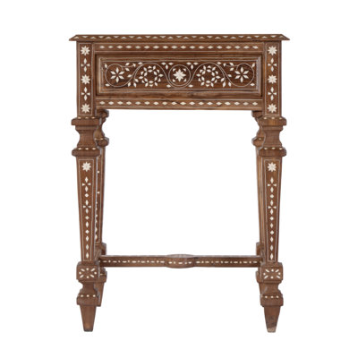 Rashmi 21 in. W Rectangular Teak & Bone In-Lay End Table