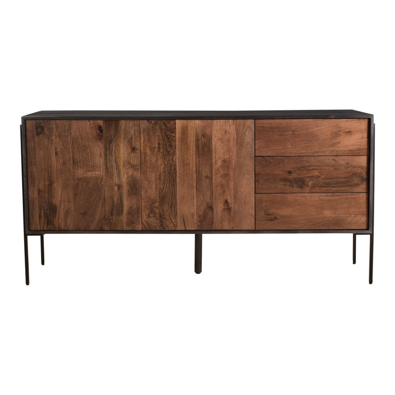 Demeter 66'' Sideboard, Black/Light Brown
