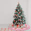 Jupe de sapin de Noël rose en forme de pain d'épices, couronne verte et flocons de neige, décoration rustique pour les fêtes