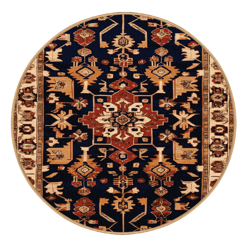 Tapis brun lavable à la machine, Rond 4 pi