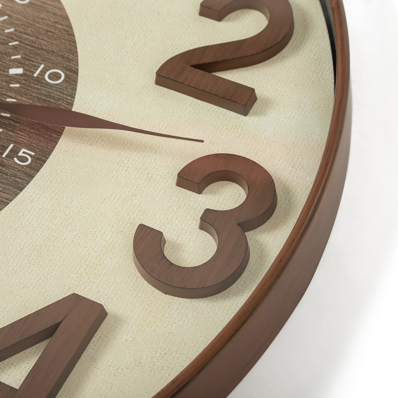 Analog Wall Clock, Brown