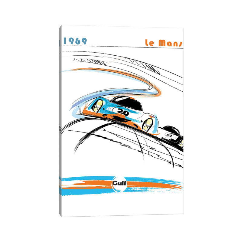 Art de 24 heures «Le Mans» par Fly Graphs, impression sur toile tendue, H 26 po x l 18 po x 1,5 po
