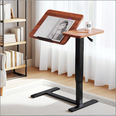 Table de lit réglable avec roulettes, support ergonomique inclinable pour ordinateur portable pour lit et canapé, bureau mobile à hauteur réglable