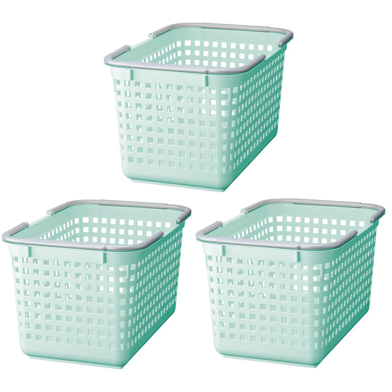 Ensemble de 3 paniers à linge Like-it, Bleu menthe