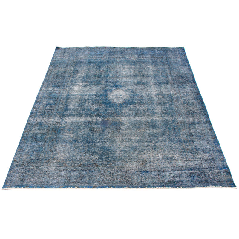 Tapis bleu foncé à transition de couleur 6 pi 8 po x 9 pi 7 po
