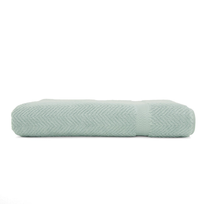 Herringbone Turkish Cotton Plush Bath Sheet, White, Bath Sheet - 1 Pack
