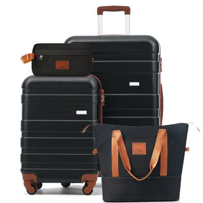 4-Piece Luggage Set  - 20in Carry-On, 28in Checked Suitcase with TSA Lock Travel Duffel Bag Wet-Dry Toiletry Bag