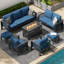 Mobilier de patio extérieur moderne avec table basse et foyer-2076360685-2076360687