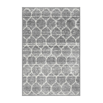 Tapis contemporain gris clair