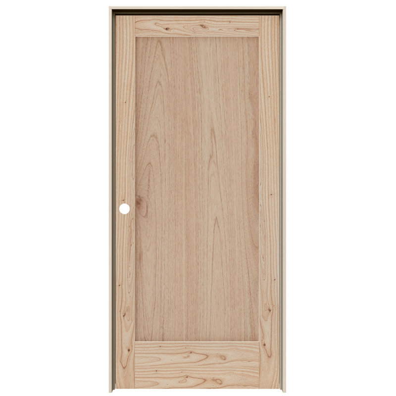 Porte intérieure pré-suspendue en cèdre blanc brut 1 face MODA, 36 po x 80 po, Côté droit