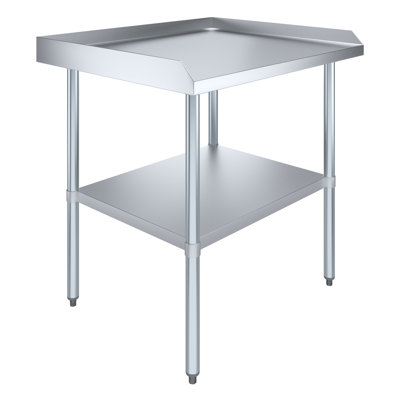 Commercial Metal Table with Backsplash and Sidesplashes