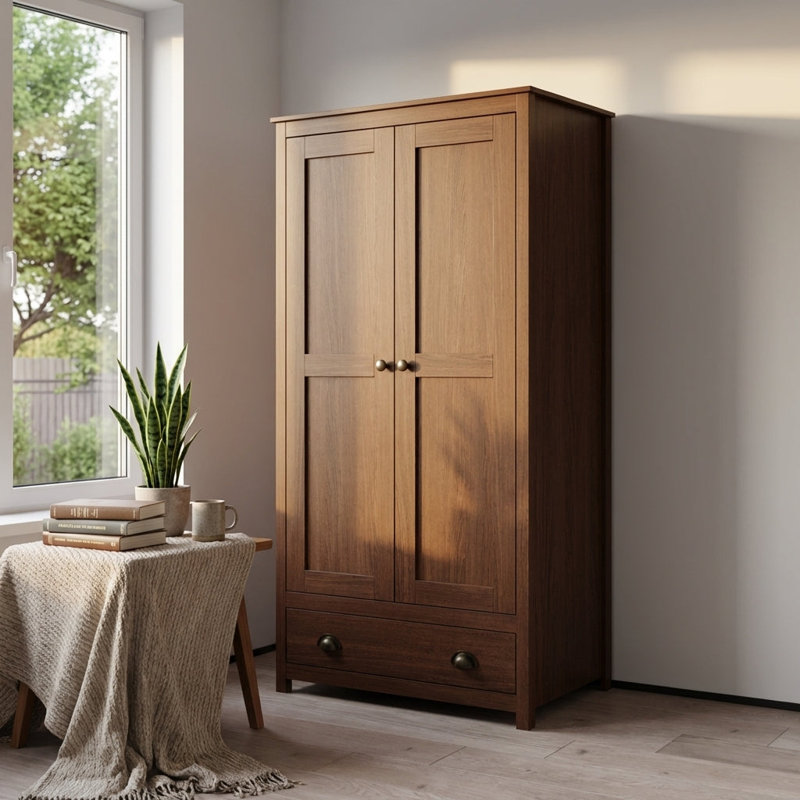 Armoire 35,7 po avec tablettes réglables Topazio, Noyer