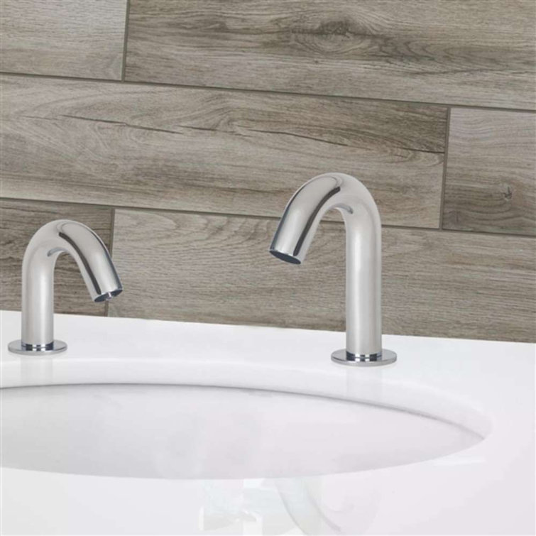 Reno Commercial Sensor Faucet and Soap Dispenser Combo with Deck Mount Chrome Design