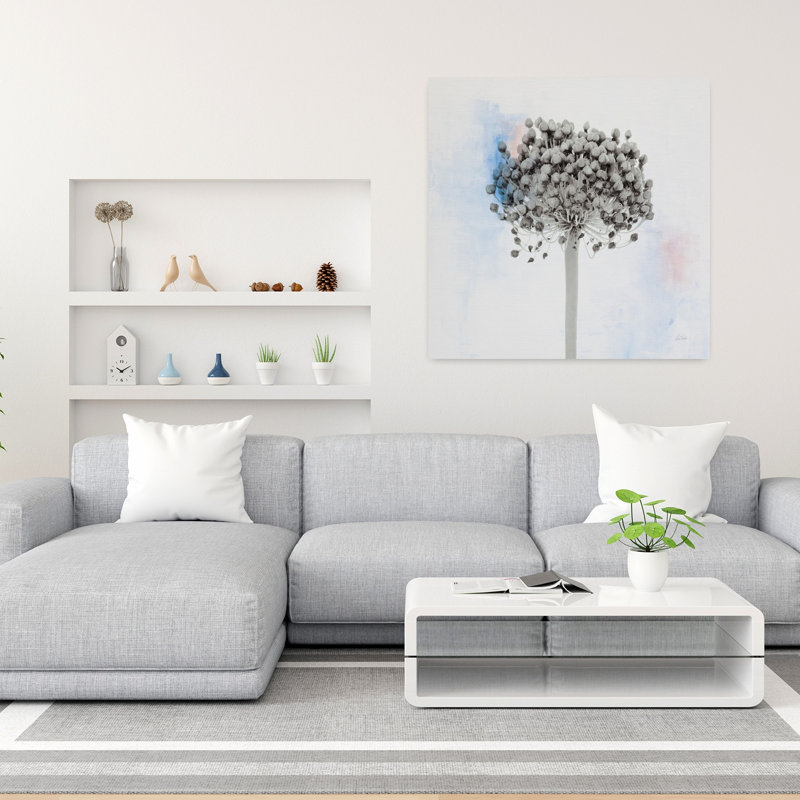 Agapanthus II, art floral contemporain, H 36 po x l 36 po