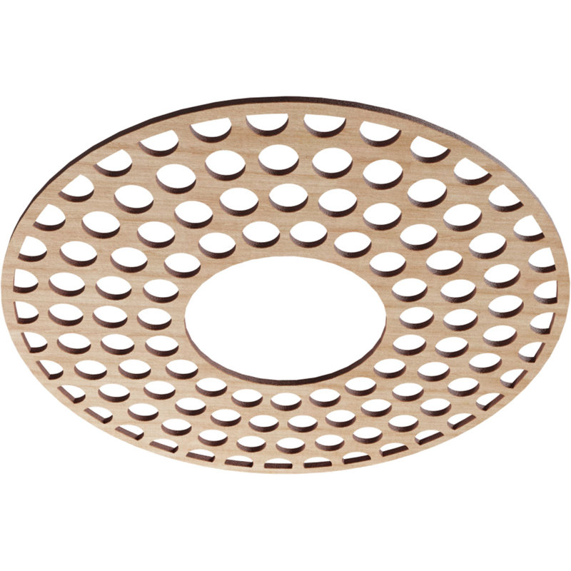 Médaillon de plafond en bois Fink, Aulne, H 18 po x l 18 po x P 0,38 po