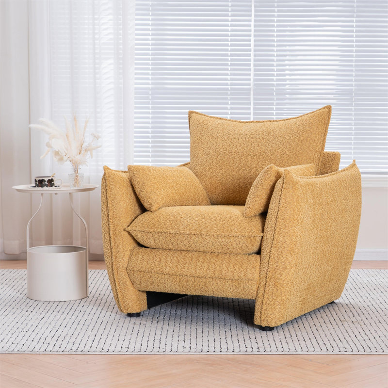 Fauteuil à angles vifs - Convient à une variété de cas de figure. Il s'agit d'un siège simple élégant pour les espaces modernes. Jaune