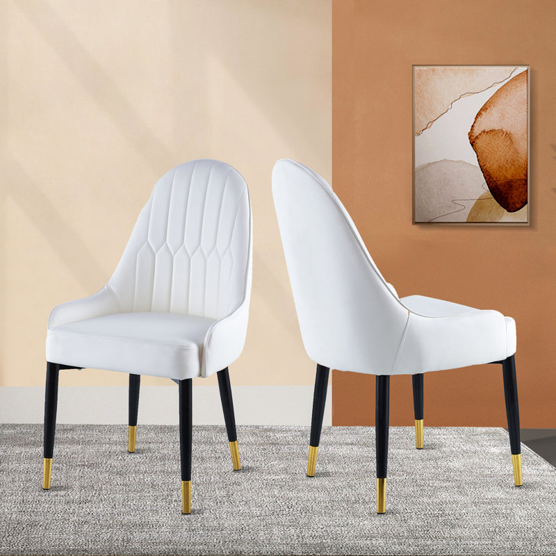 Nadel 18.9'' H Faux Leather Upholstered Side Chair, White