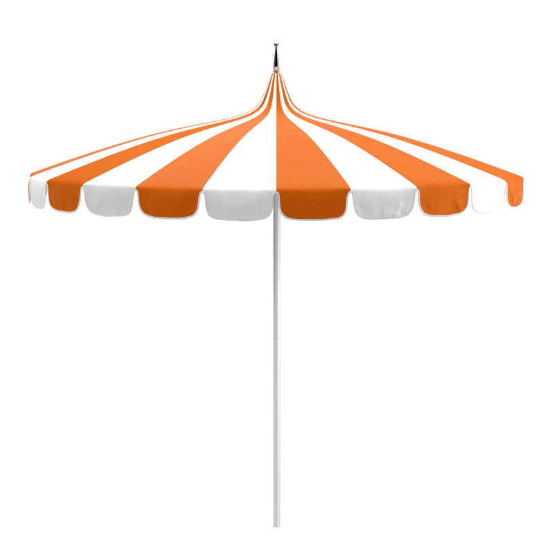 Parasol de marché rayé Tayeko, Toile Sunbrella® toscan