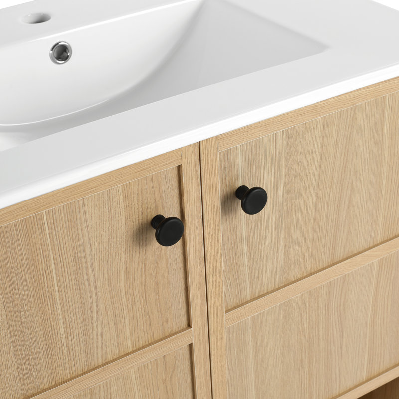 Meuble-lavabo autoportant de 30 po avec 2 portes à fermeture en douceur Emmry (lavabo non inclus)