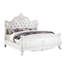 Très grand lit de style moderne Opulence en bois blanc perle