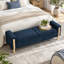 Banc de rangement Canterbury en chenille avec double couvercle, accoudoirs et pieds en bois d'hévéa-603583198