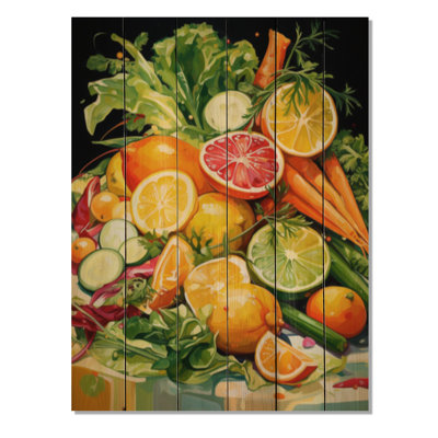 Végétarien, cuisine II sur impression sur bois