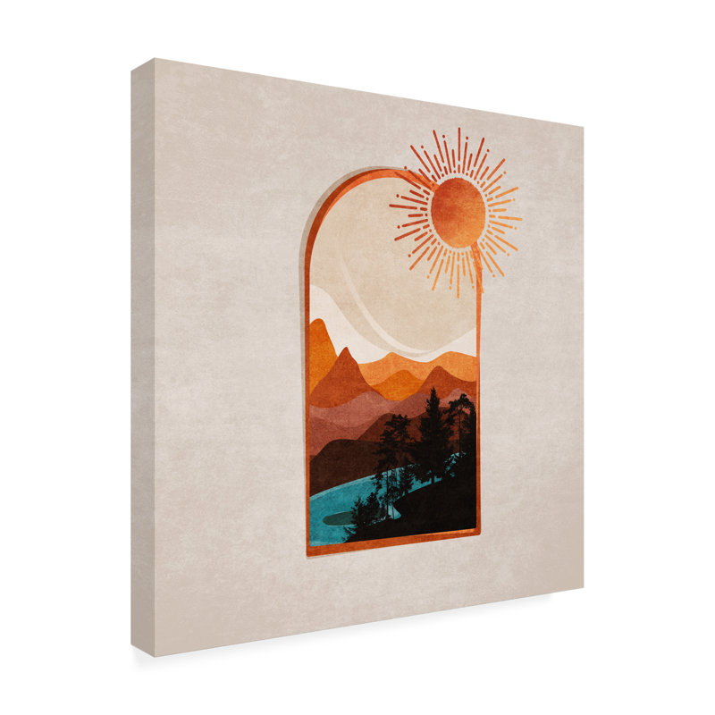 Emel Tunaboylu  Window Desert Day And Sun Canvas Art, 14" H x 14" W