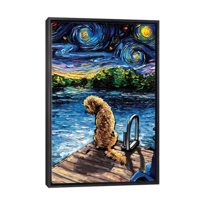 "Goldendoodle Night III" par aja Trèves, reproduction d’art