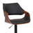 Afshar Swivel Adjustable Height Bar Stool with Pedestal Base in Faux Leather, Wood and Iron-1941309131-1965229345