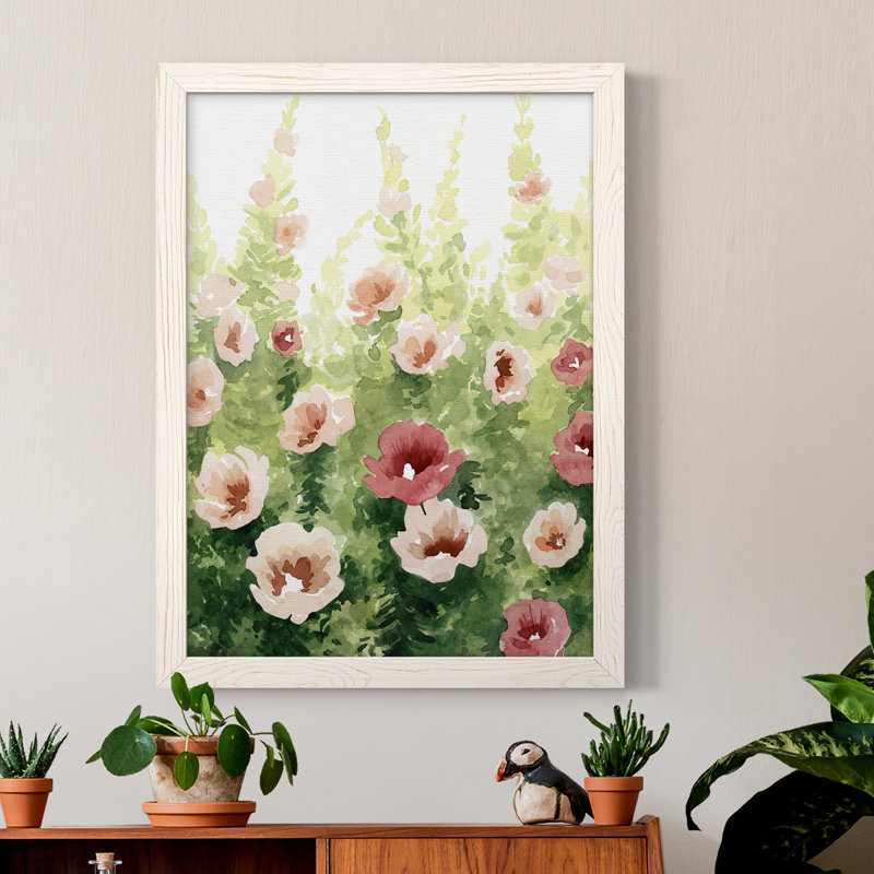 Toile encadrée de qualité supérieure Sunlit Flora II - prête à être accrochée, Cadre blanc, H 17 po x l 20 po x P 1 po