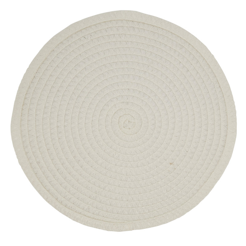 White 15" Round Fabric Placemats - Set of 4